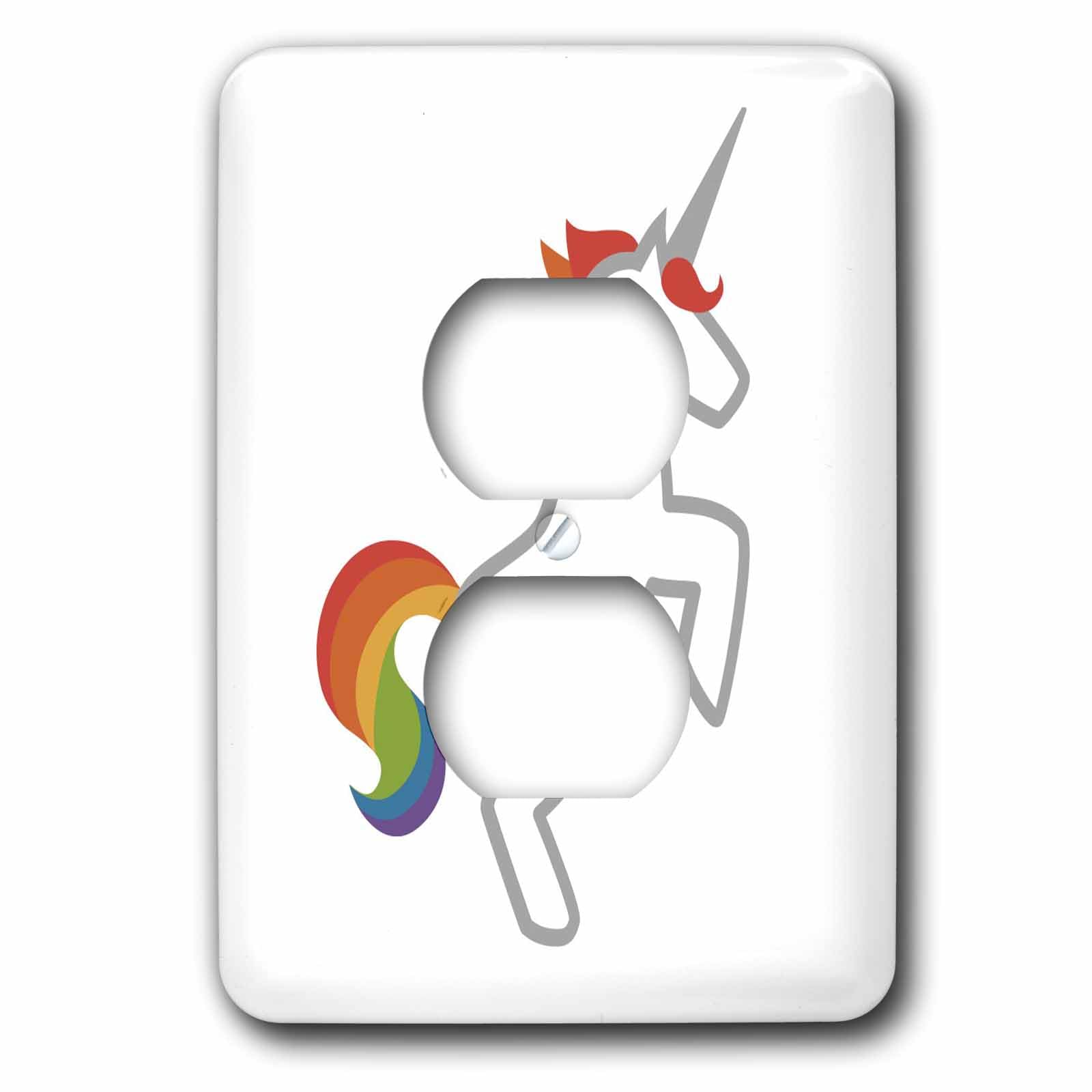Prise de courant licorne arc-en-ciel pour embellir un mur blanc et terne