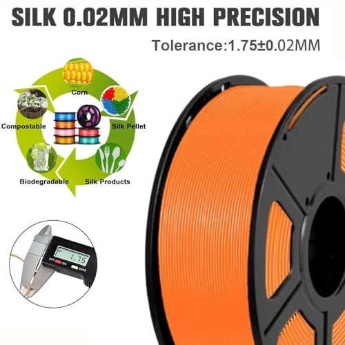 Image of Sunlu Color Changing Orange PLA 3D Printer Filament 1.75mm with Temperature, 1 Kg