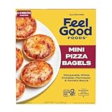 Feel Good Foods Gluten Free Mini Pizza Bagels - Frozen Snacks and Appetizers, Mini Bagel Bites with Mozzarella, White Cheddar & Parmesan Cheese, 7oz