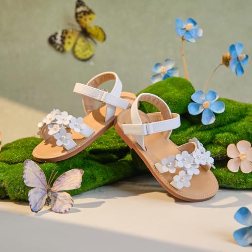 Image of PHIRAMIN Toddler Girl Sandals - Flower Girl Dress Shoes Open Toe Little Kid Wedding Party