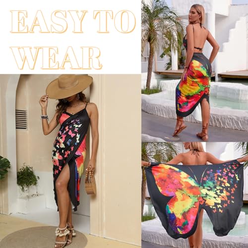 Image of PALAY Beach Wear Dress for Women Stylish Butterfly Print Beach Dress Fashion Cute Waterproof Swimming Suit Lightweight Swimsuit Cover Up Goa Vacation Outfits for Women