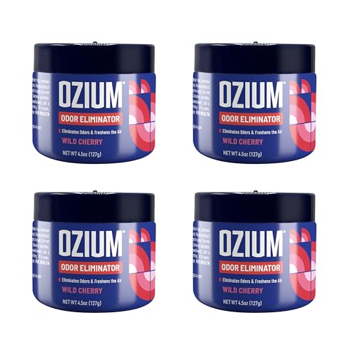 Ozium Odor Eliminating Gel - 4.5oz Air Freshener Alternative for Smoke, Pets, and Musty Odors - Long Lasting Odor Remover for Cars, Homes, Closets and Small Spaces - Wild Cherry by Ozium - Used condition - US$18.52