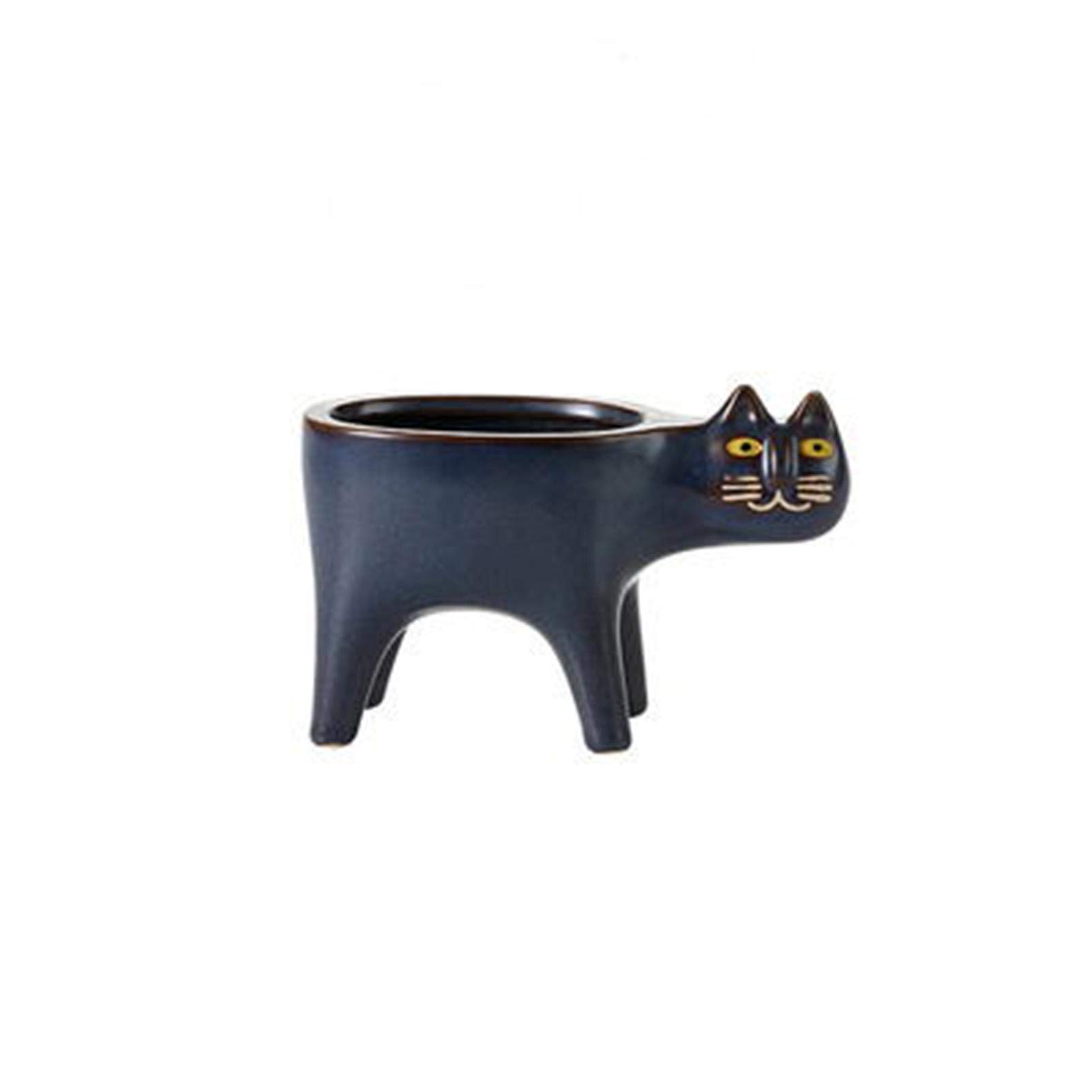 courti Cat Planter,Ceramic Animal Planter Pots, Cute Cat Cactus Flowerpot, Cartoon Animal Ceramic Bonsai Holder Planter Plant Container
