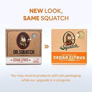 Dr. Squatch DISCONTINUED All Natural Bar Soap for Men with Zero Grit, Cedar Citrus Dr Squatch DISCONTINUED All Natural Bar Soap for Men with Zero Grit Cedar Citrus