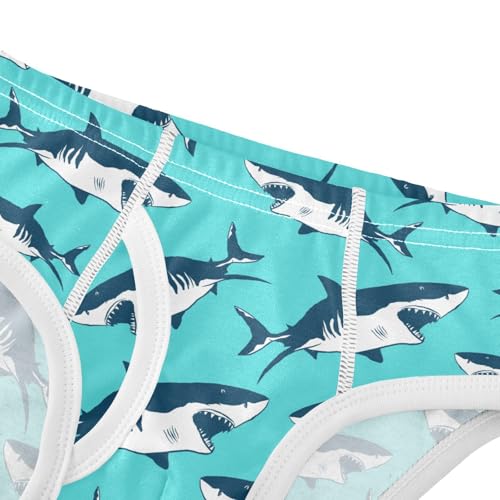 Boys' Underwear Cotton Little Boys Shark Briefs Soft Toddler Underwear 2T-8Y4