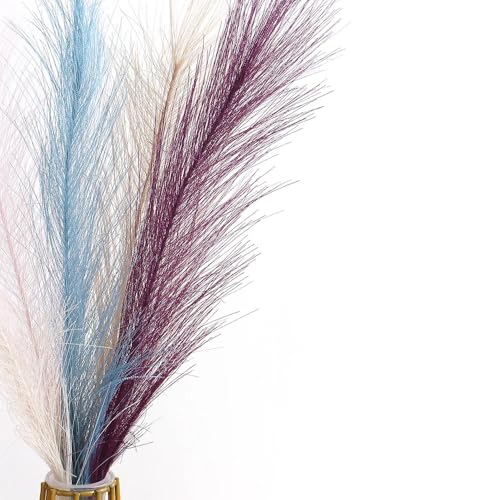 Ramo de Pasto Pampas Artificial 10pcs Rosa Decorativo miniatura 5