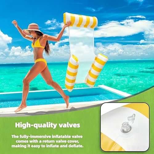 Image of 3 Pack 300 LB Pool Floats,Inflatable Pool Float Chair for Adults Swim Floating Party Vacation Fun and Rest