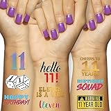 11th Birthday Temporary Tattoos (4 Pages) - 11th Birthday Party Supplies, Ideas, Gifts and Decorations