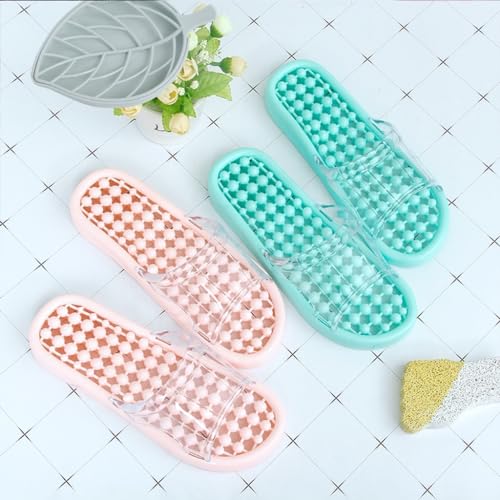 GHYUBYER Massage Slippers for Women Indoor，Shower Sandal Slippers with Drainage Holes Very Lightweight Indoor Outdoor Beach Slippers(Color:Blue,Size:43/45 EU)3
