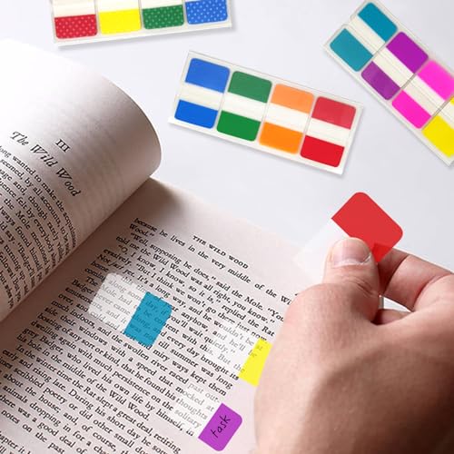 Image of KICNIC Sticky Index Tabs 960 Pcs, 1 inch Divider Tabs Stick On, Page Marker Bookmark, Write Tab Flags Self Adhesive, 12 Dispensers, 20 Pcs /Color