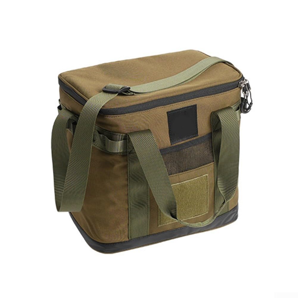 Bolsa de picnic aislada, bolsa térmica grande con protección de triple capa, lonchera impermeable a prueba de fugas, para camping, playa, senderismo, viajes, 30 x 20 x 28 cm (verde)