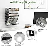 Maison & White Metal Mesh Wall Mounted File Organiser – 6‑Tier A4 Paper Tray for Documents, Mail & Magazines | Vertical Office & Home Mail Sorter – Black - Image 6