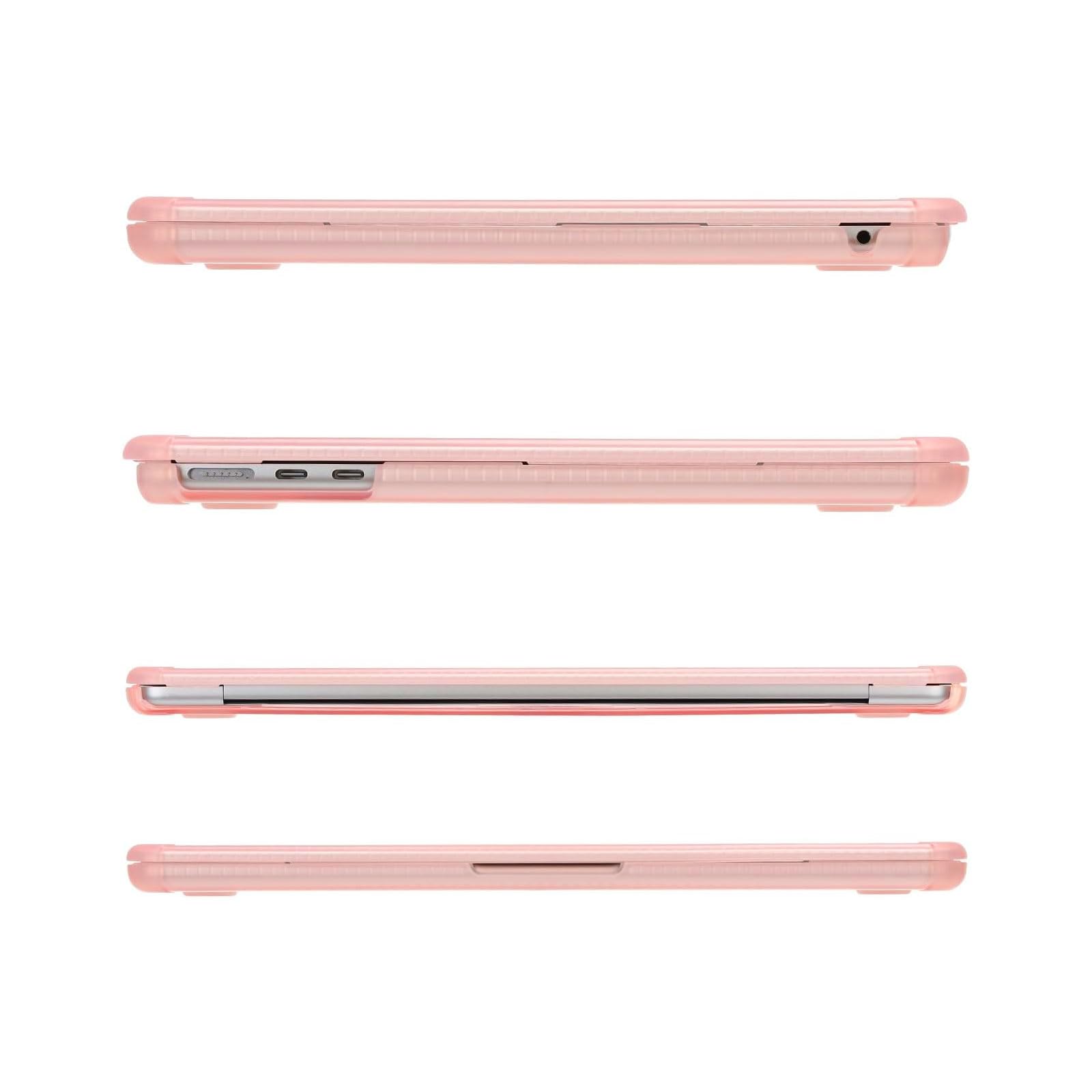 MOSISO Funda Compatible con MacBook Air M5 M4 M3 M2 13 Pulgadas 2026-2022 A3449 A3240 A3113 A2681, Carcasa para Macbook Air 13,6 Anti-Cracking TPU Bumper&Teclado Tapa&Pantalla Cine,Rosa