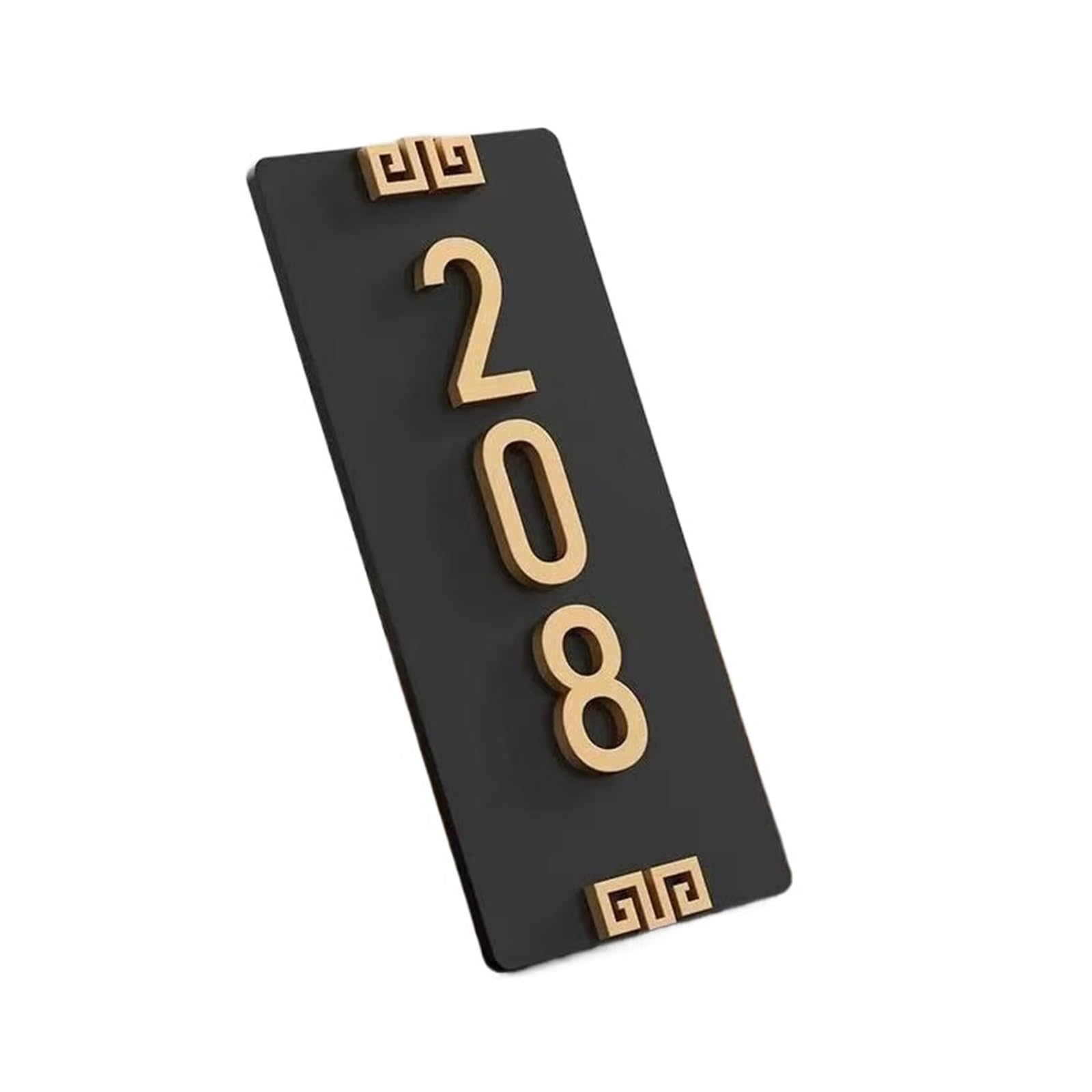 Numeri Civici In Acrilico Da 1 Pezzo, Realizzati In Materiale Che Aggiunge Stile Al Tuo Spazio Decorato(WhiteBlackGoldBlack,16x40)
