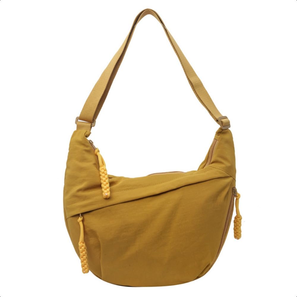 HEVANCIE Half Moon Shoulder Bag Nylon Large Crossbody Bag Slouchy Bag Hobo Bag Bum Bag Crossbag Women's Shoulder Bags (Yellow) — image 1