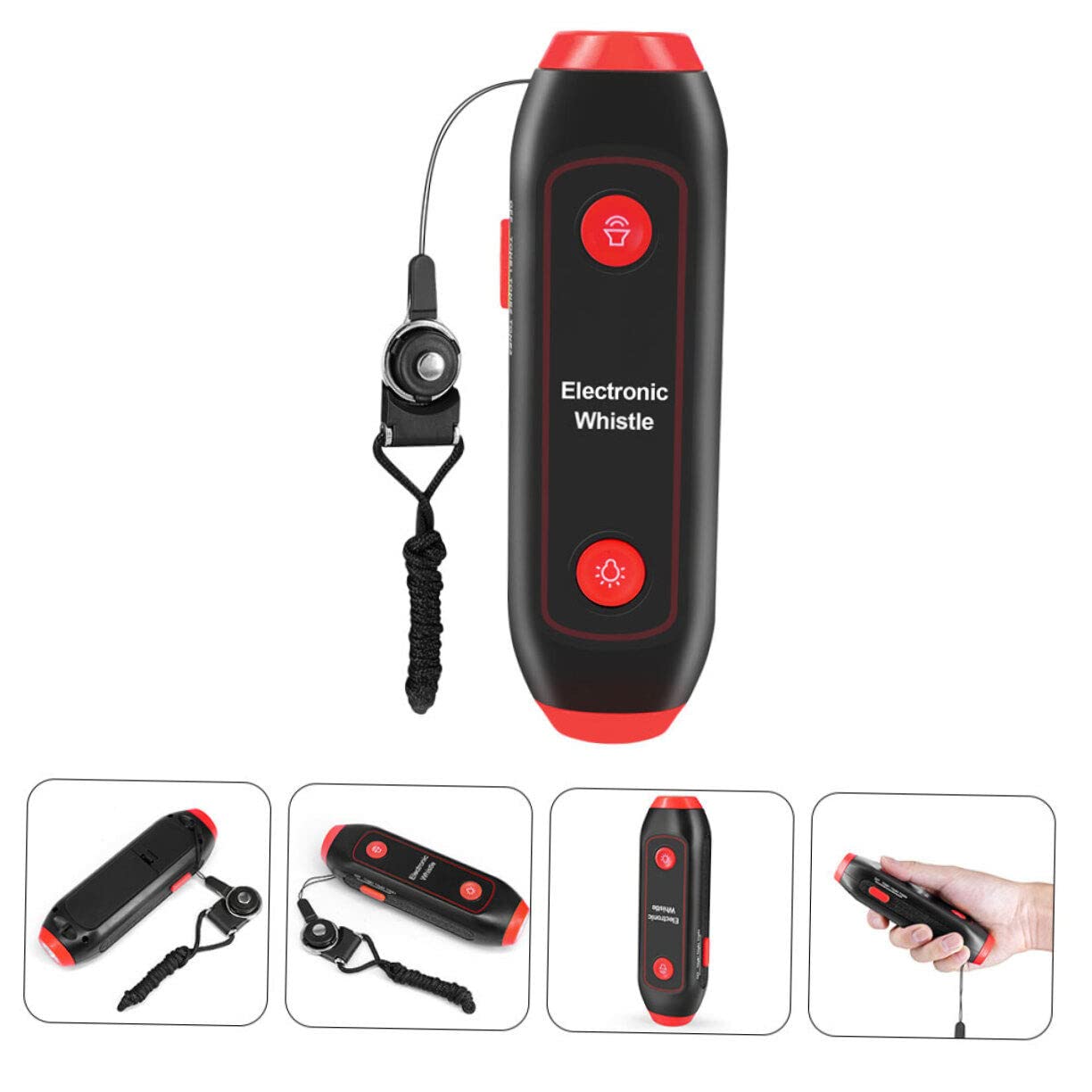 Baluue 2 Fischietti Elettronici Multiuso A 3 Toni 3 Pezzi con Cordino E Torcia per Insegnanti Sport E Emergenze.