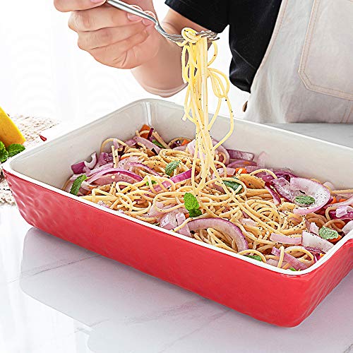 Baking Dishes, Krokori Rectangular Bakeware Set Ceramic Baking Pan Lasagna Pans for Cooking, Kitchen, Cake Dinner, Banquet and Daily Use - 13 x 9 Inches