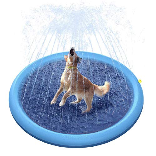 Pet Sprinkler Splash Pad Water Play Mat Portable Foldable Outdoor Water Play Sprinklers Summer Sprinkle Wading Dog Pool Tub Summer for Outdoor Family Activities