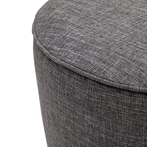 Image of QILLOWAY Inflatable Outdoor Ottoman for Patio, Waterproof Round Pouf, Inflatable Foot Rest, Outdoor Footstool for Poolside, Garden,Camping,Charcoal Grey,Black