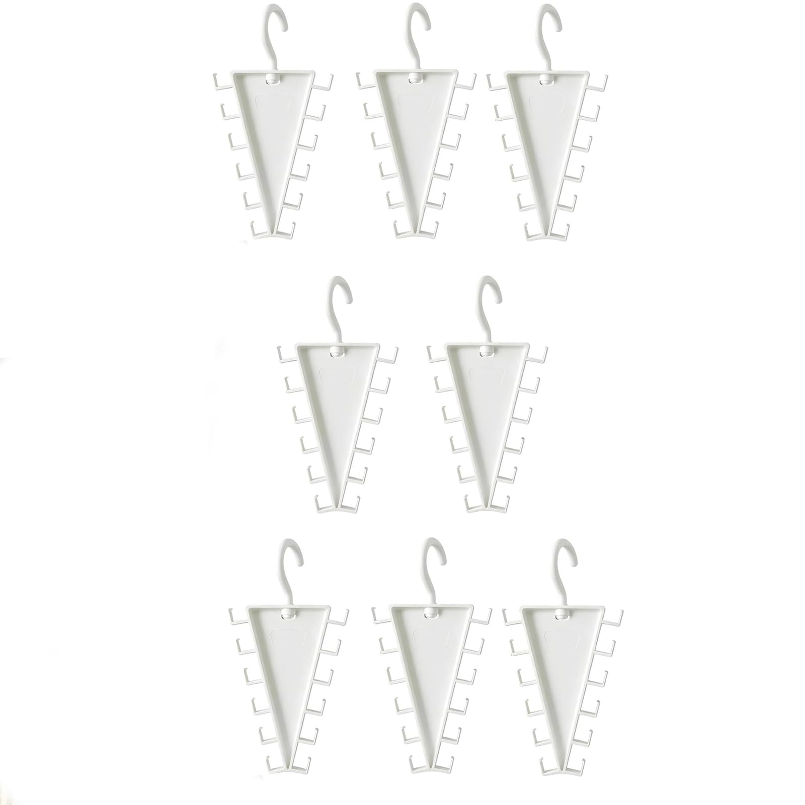 JORCEDI Multifunctional Triangle Closet Organizer V Shape Double-Sided Closet Organizer Hanger with 12 Hooks Space Saving Wardrobe Hanger for Hats Bags Scarves Belts (8 pcs)