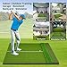 3-in-1 Golf Hitting Mat 5x4ft, Thick Golf Practice Mat with Alignment Line, Fairway/Rough/T-Turf Golf Training Mat, 14 Tees, Golf Mats Practice Indoor Outdoor for Hitting Driving Swing Chipping