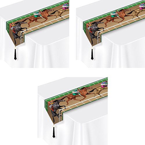 🔥 Flash Sale Beistle , 3 Piece Printed Horse Racing Table Runners, 11" x 6',Multicolor
