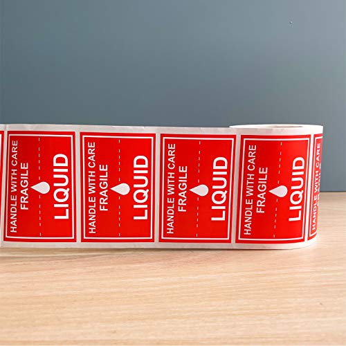Fragile Liquid Handle With Care Warning Stickers 2X3 Inch Liquid Labels For Shipping And Packing Warehouse Pallet Labels 300 Pcs Per Roll #TOP2