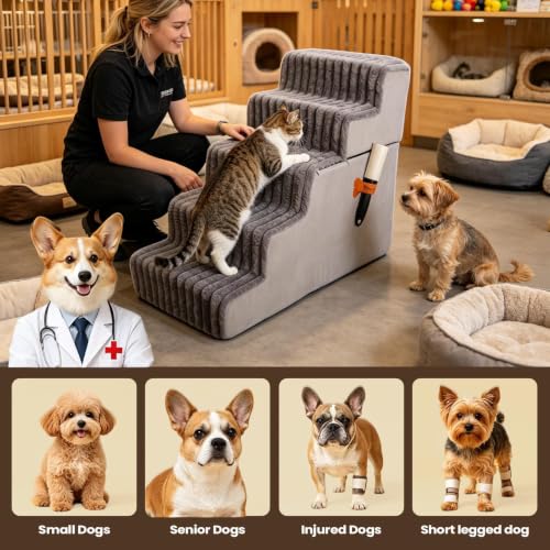 Rampa para perros pequeños para sofá escaleras de espuma lavables 5