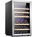 UNTOMAX Wine Fridge Dual Zone 52 Bottles (Bordeaux 750ml),Wine Cooler Refrigerator Freestanding w/Lock,41F-68F Digital Temperature Control Compressor Wine Cellar, Fast Cooling Low Noise No Fog,20 Inch