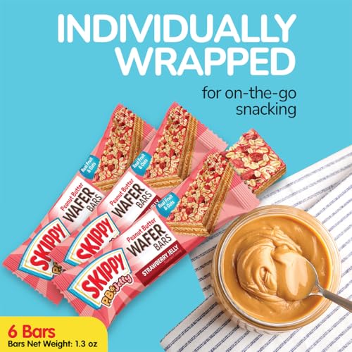 Image of SKIPPY P.B. & Jelly Wafer Bars, Strawberry Jelly Flavor, Real Fruit & Oats, 6 Individually Wrapped Bars (7.8 oz)