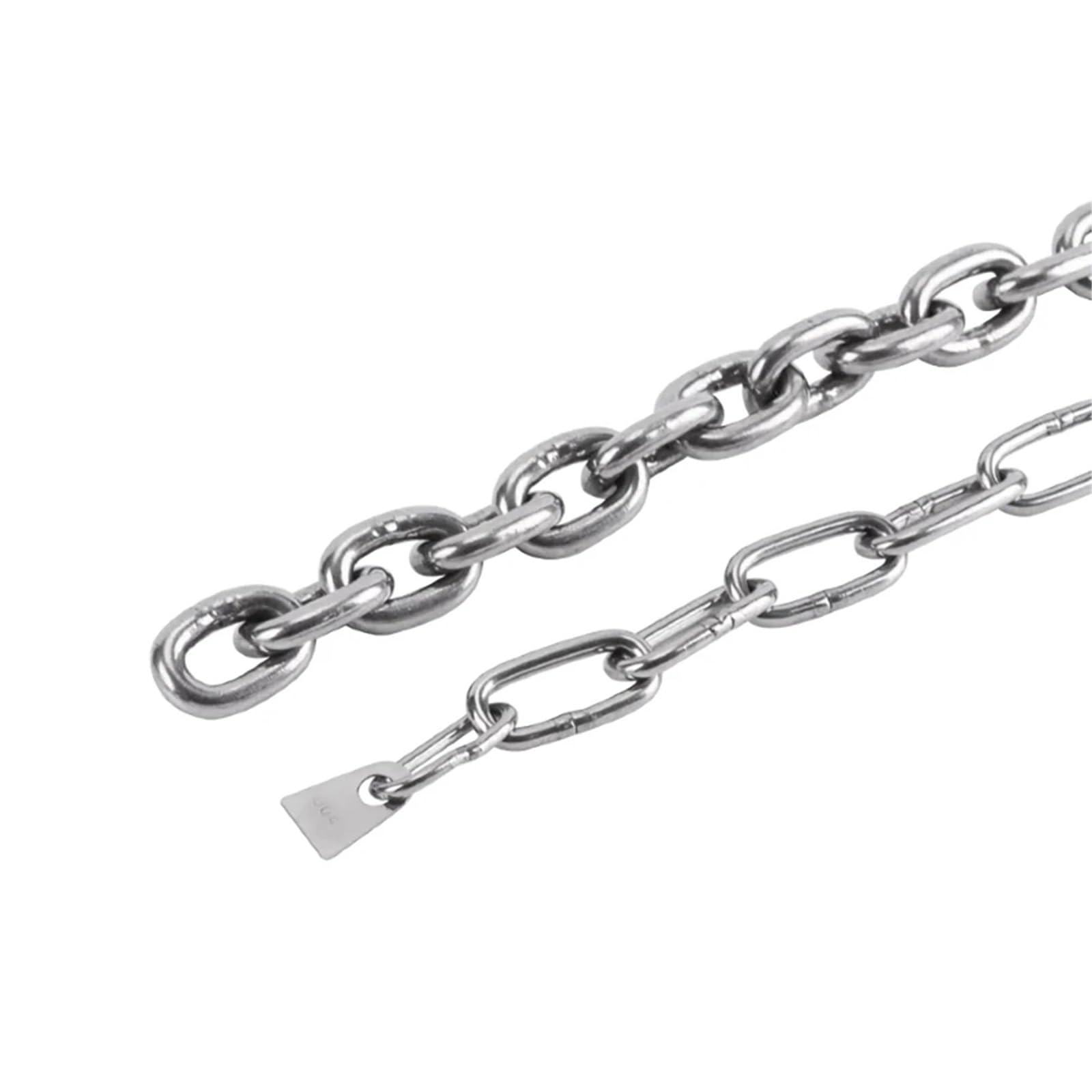 Cadena Acero Inox Cadena de eslabones largos/cortos acero inoxidable 304 marino soldado altamente pulido 1,2-10mm diámetro for levantar línea ropa for mascotas(304 Long Link-1M,5.0mm)
