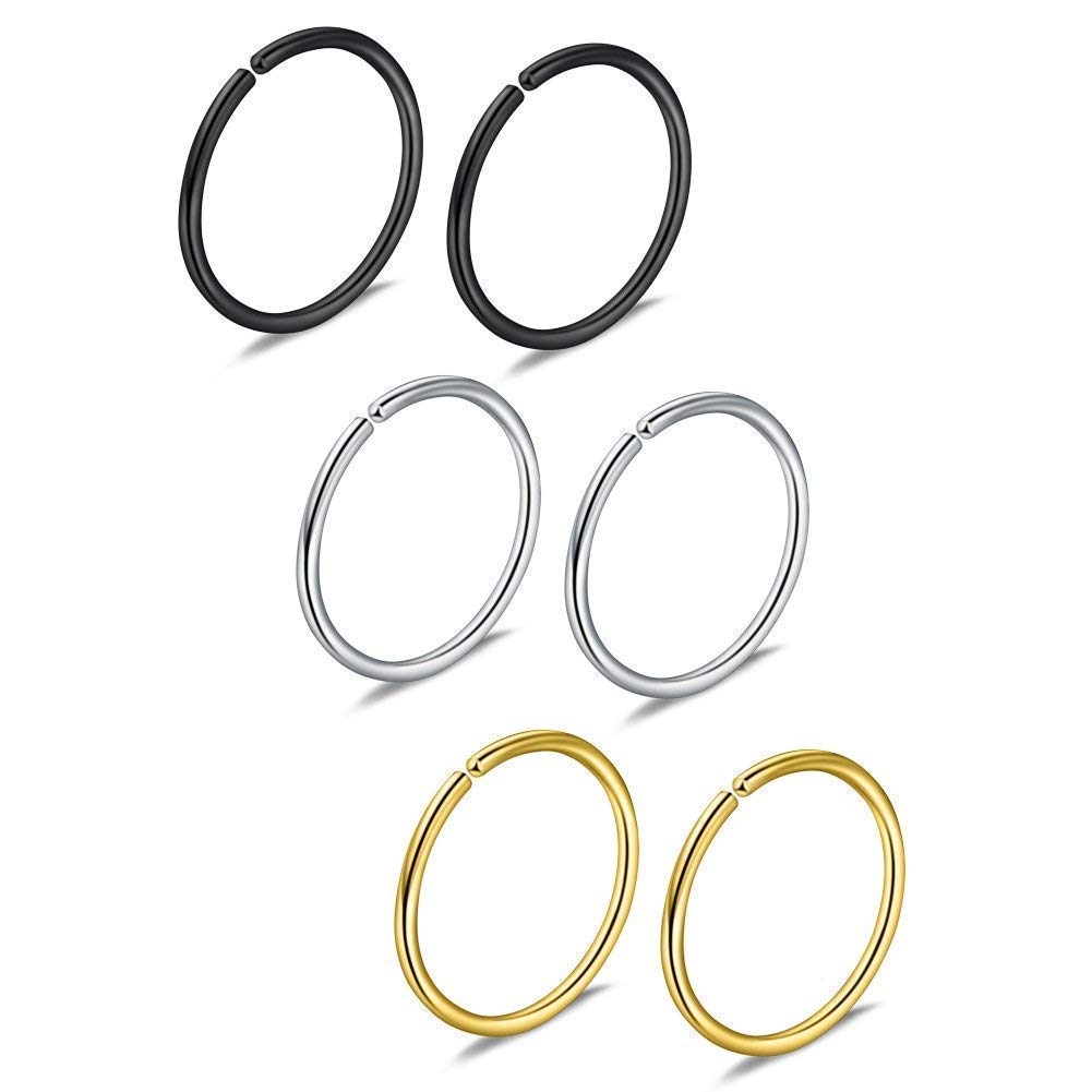 A-One Collection Black Silver Golden Silver Plated Bali Ears and Nose Rings for Women -Set of 3 (B07SHFS917) Amazon Price History, Amazon Price Tracker