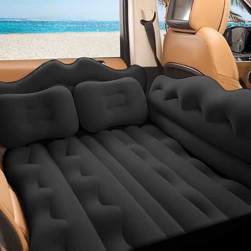 Conlia Inflatable Air Mattress With Sides For Car - Back Seat Sleeping Pad - Portable Travel Camping Mattress With Pump - Black #TOP21
