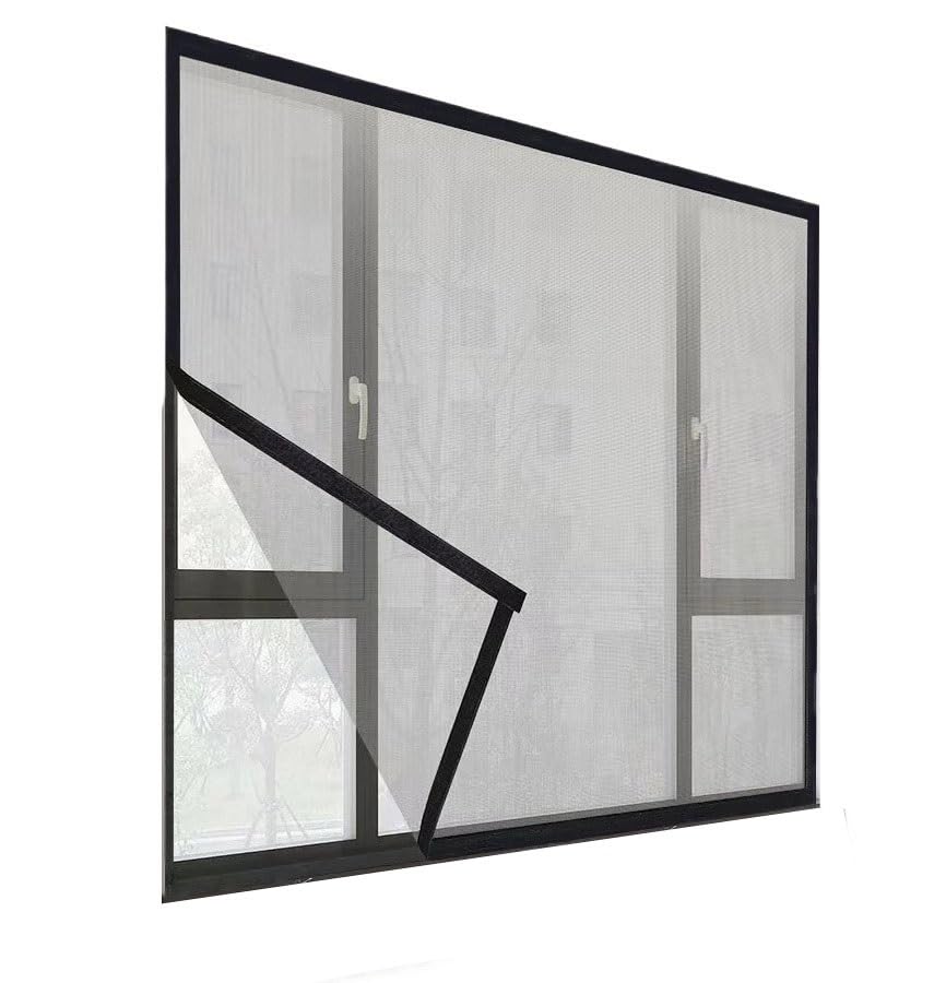 1 szt. Szerokość 130/140/150/160/180/220/250cm przeciw komarom moskitiera na okno magiczna samoprzylepna letnie siatki owady dla systemu Windows(Black 140CM,180CM)