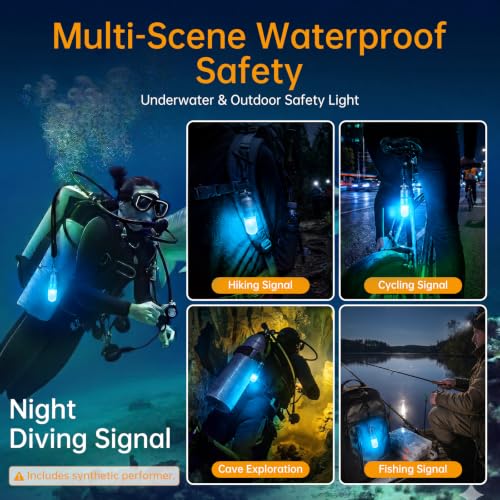 Luces de señal estroboscópica de buceo para evitar pérdidas en inmersiones profundas 6