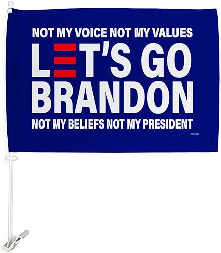 Trump Flag Lets Go Brandon FJB - Bandera de automóvil para decoración de ventana de automóvil, clip de soporte, pequeño tapiz Pro Trump 2024 MAGA
