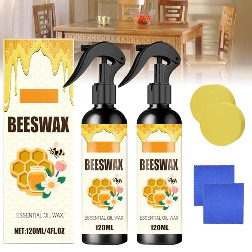 BLOWADM 2Pcs Beeswax Essential Oil Wax Beeswax Wood Polish Beeswaxs Spray Natural Beeswa Spray Furniture Polish Original Beeswaxs Cleaner Natural Beeswa Furniture Care