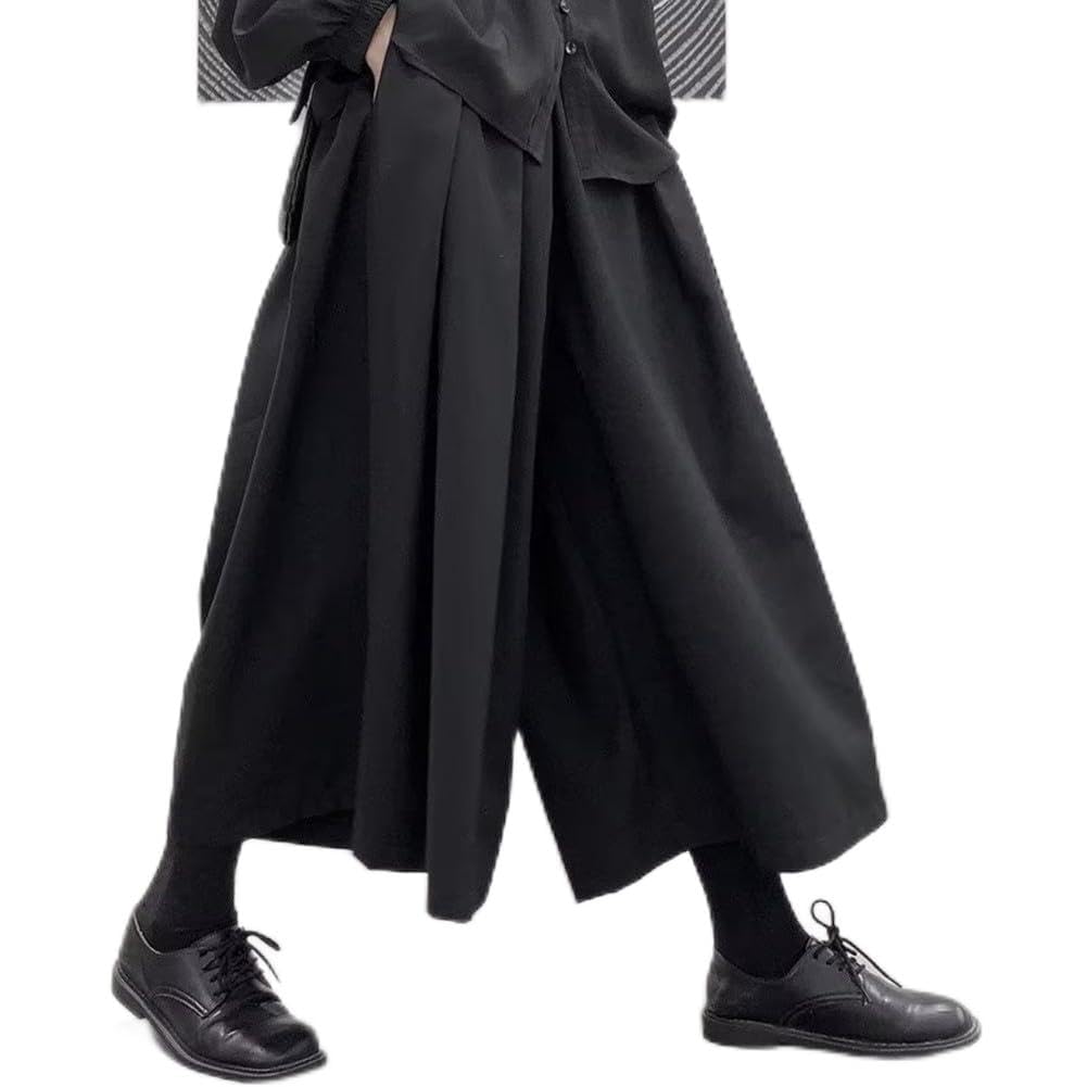 Men's Loose Cropped Hakama for Samurai Pants Gothic Dark Style