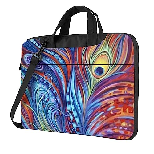 Sac pour ordinateur portable plume de paon homme et porte-documents