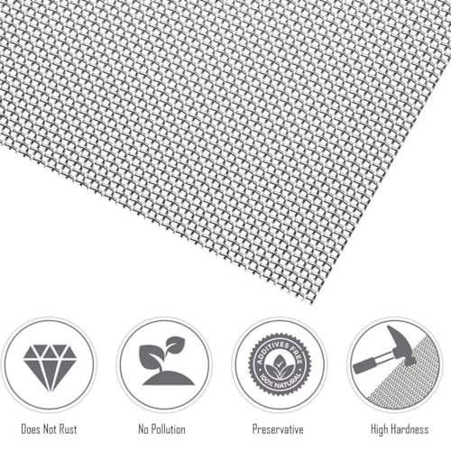 Eyerayo Stainless Steel Woven Wire 5 Mesh Metal Mesh Sheet Rodent Control Insect Mesh Screen Filter Panels for DIY Ventilation Window 300 x 210 mm
