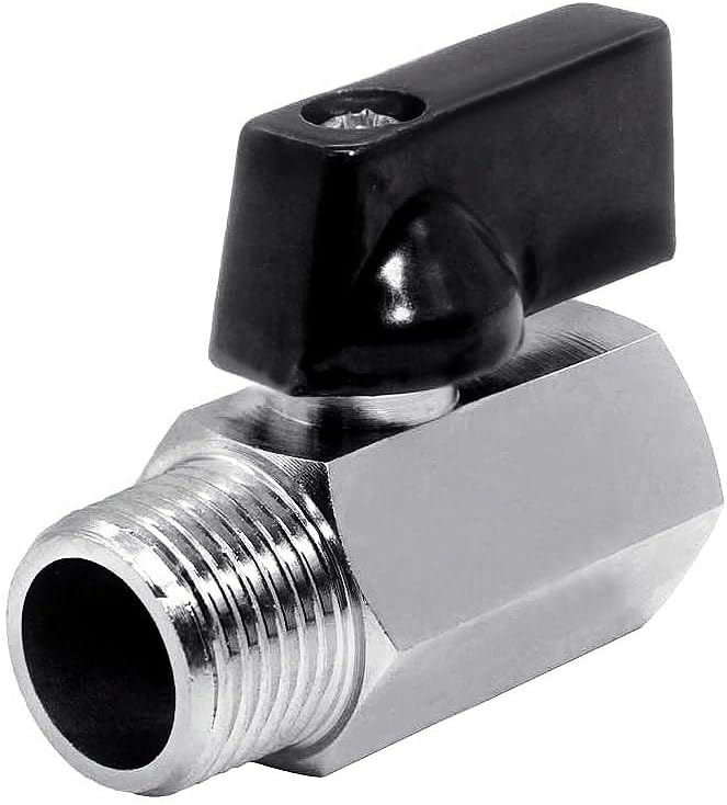 Beduan 1/2" Brass Mini Ball Valve NPT Female x Male Shut-Off Valve