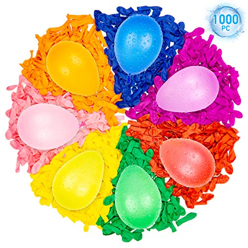 Belmalia 1000x Ballon d'eau, Bombes à Eau, coloré, Facile à remplir