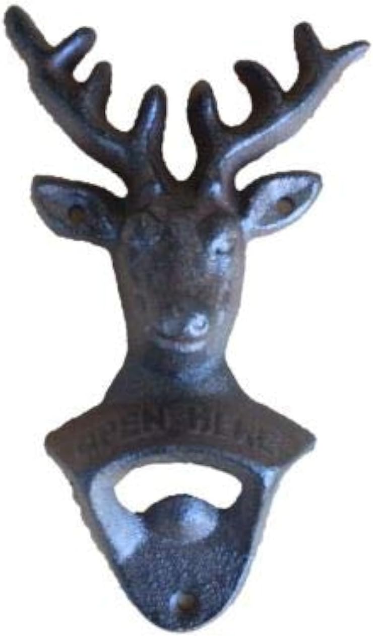 Amazon.com: Wall Mounted Bottle Opener, Cast Iron Deer Head Bottle ...