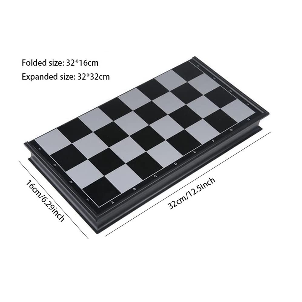 Reisespiele, Schach 12,5" Schachspiel Gold Silber Schachfiguren, Klappschachbrett Reiseschachspiele