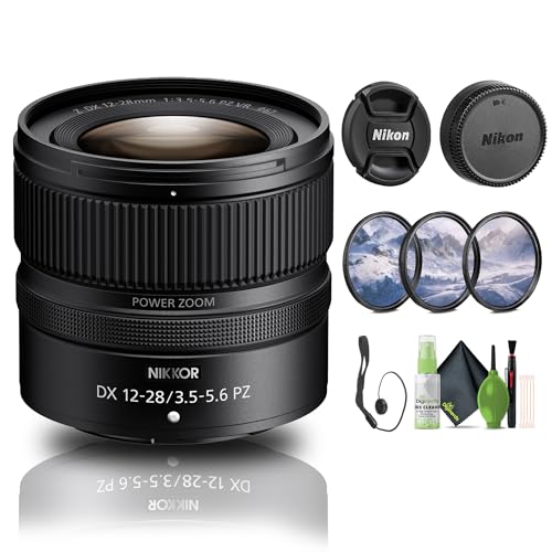Nikon NIKKOR Z DX 12-28mm f/3.5-5.6 PZ VR Lens Z (20118) + Filter Kit + Cap Keeper + Cleaning Kit
