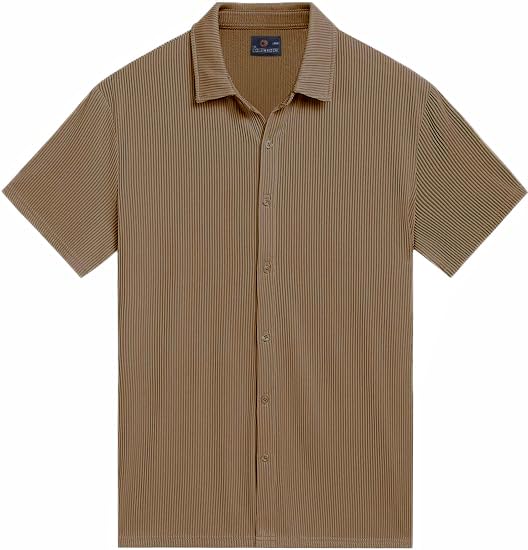 Image of CB-COLEBROOK Casual Shirt for Men|| Shirt for Men|| Men Stylish Shirt|| Men Vertical line Shirt|| Button Down Shirts Short Sleeve Fashion Textured Beach Summer Shirt Top