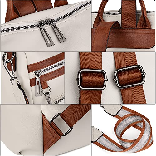 Image of UTO Women Backpack Purse Leather Vegan Ladies Fashion Designer Rucksack Convertible Travel Shoulder Bag with Tassel