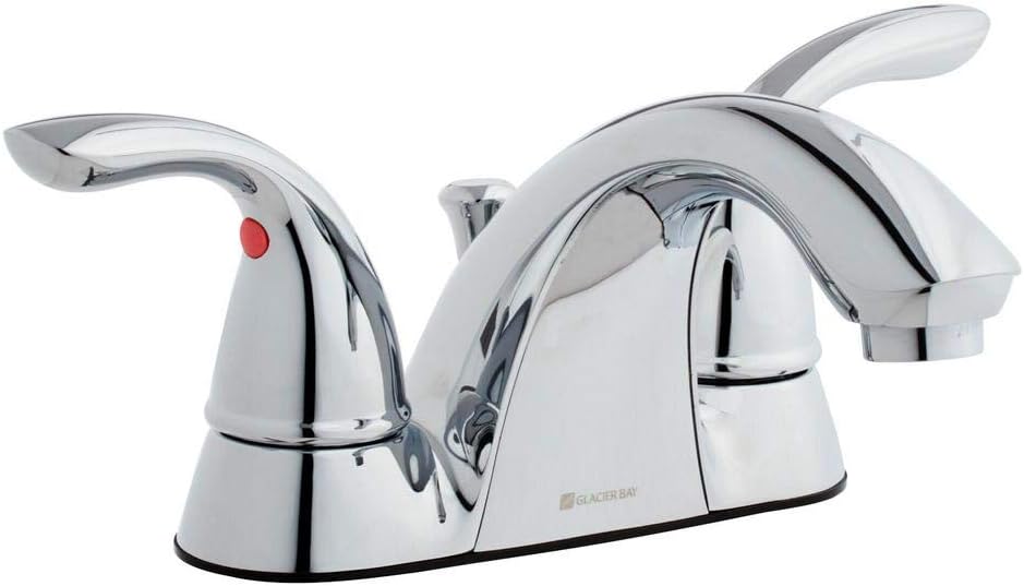 Builders 4 in. Centerset 2-Handle Low-Arc Bathroom Faucet in Chrome