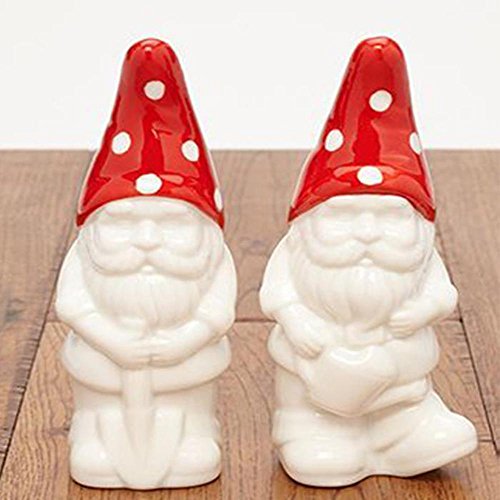 Retro Style Garden Gnome Salt & Pepper Shaker Set Ceramic Collectibles