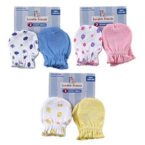 Image of Luvable Friends 2-Pack Scratch Mittens